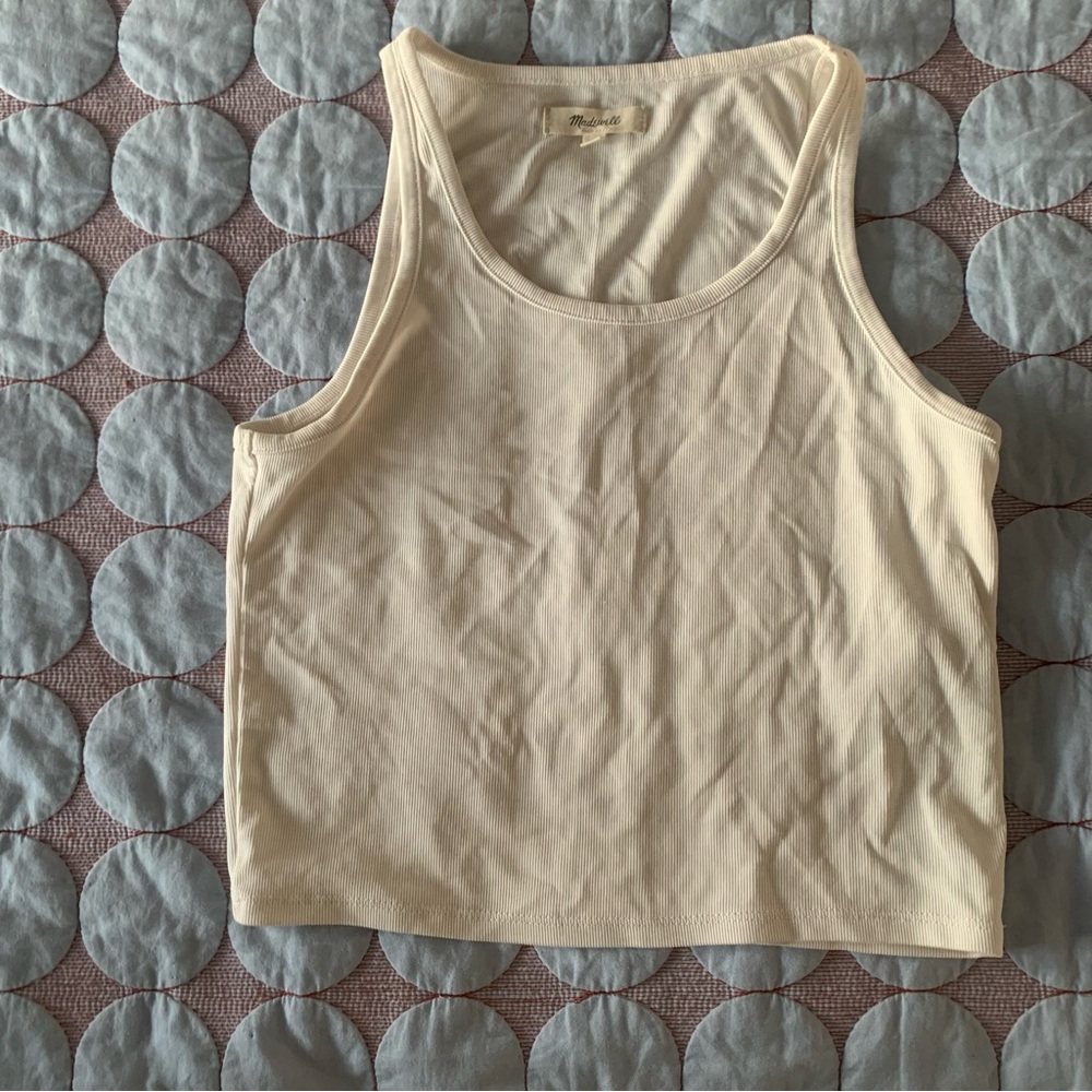 Madewell ribbed tank top with lace